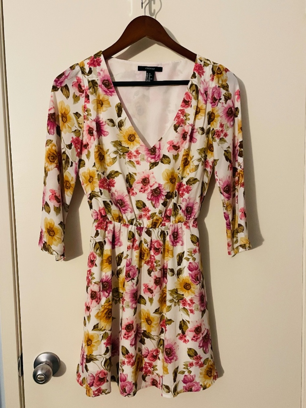 Vintage Floral Mid Sleeve Dress